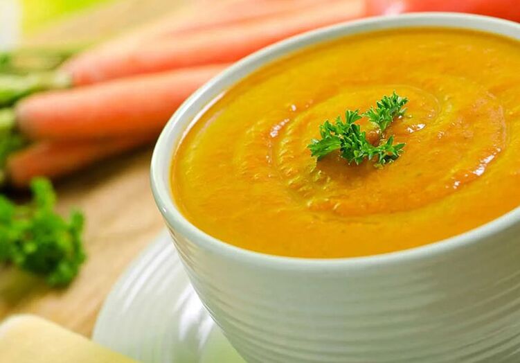 Soup with vegetable puree in the diet for gout